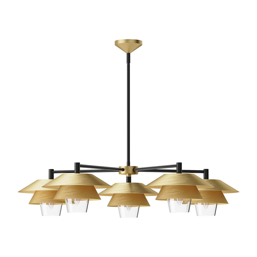 Alora Canada - Five Light Chandelier - Tetsu - Brushed Gold/Clear Glass- Union Lighting Luminaires Decor