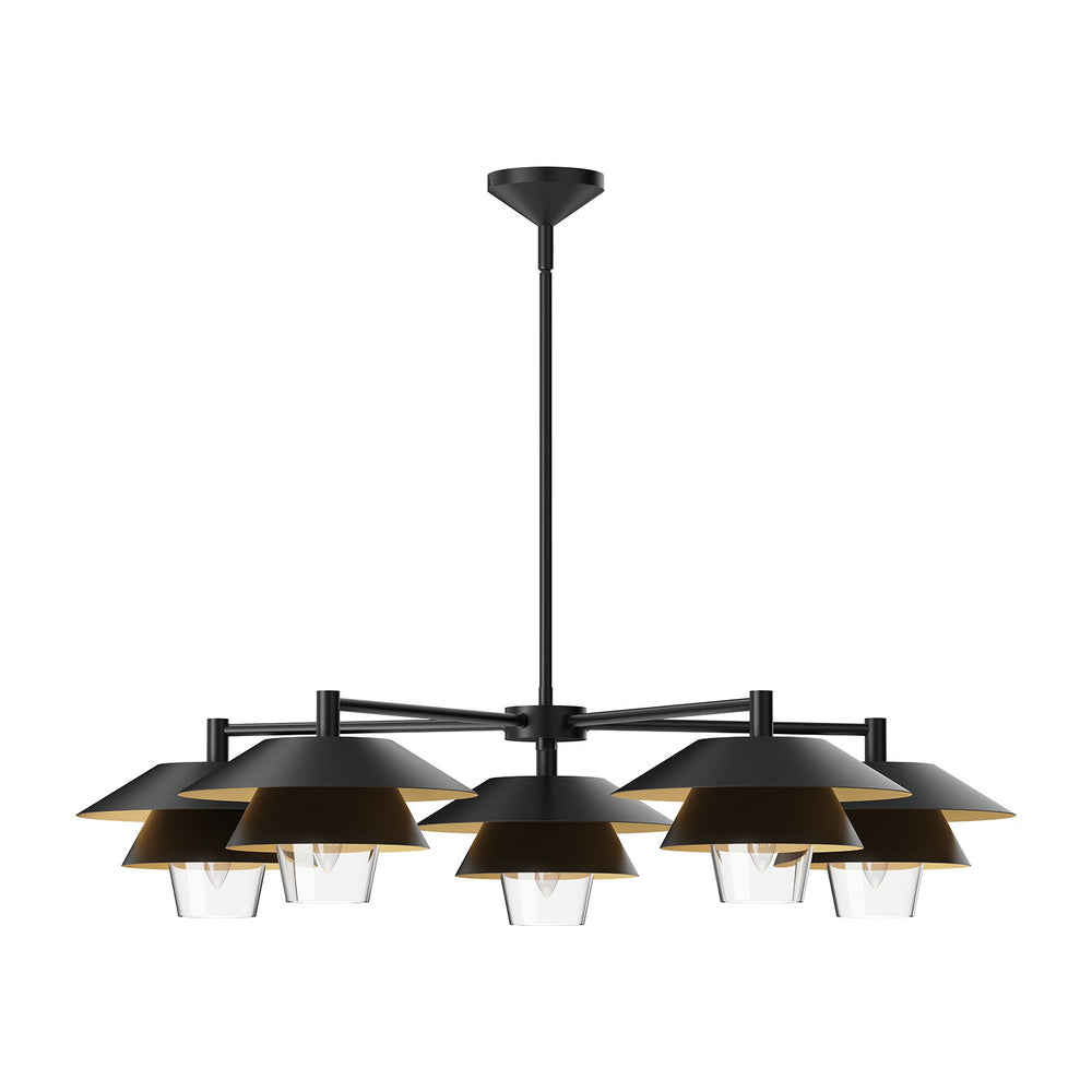 Alora Canada - Five Light Chandelier - Tetsu - Matte Black/Clear Glass- Union Lighting Luminaires Decor