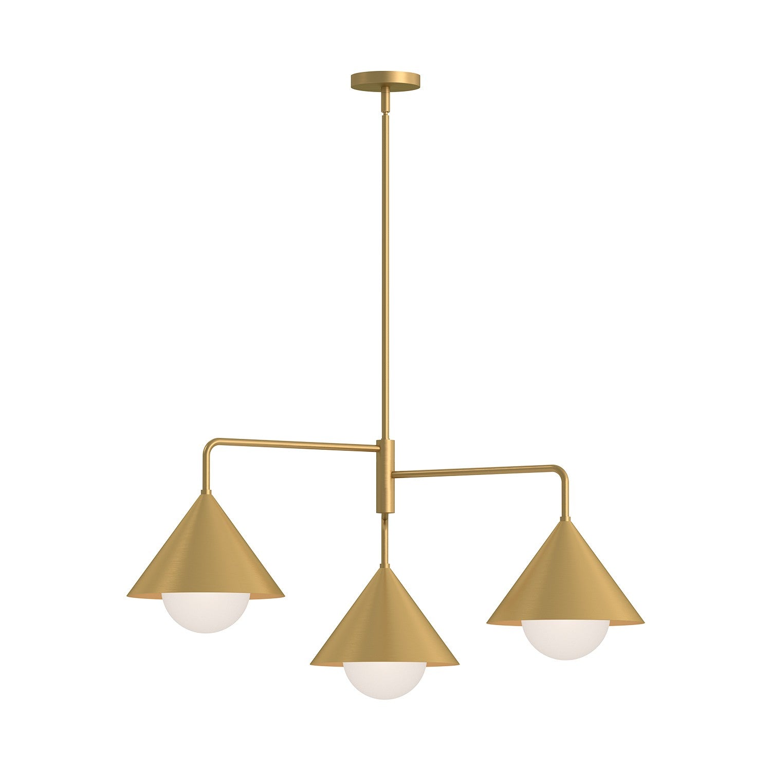 Alora Canada - Three Light Chandelier - Remy - Brushed Gold/Opal Glass- Union Lighting Luminaires Decor