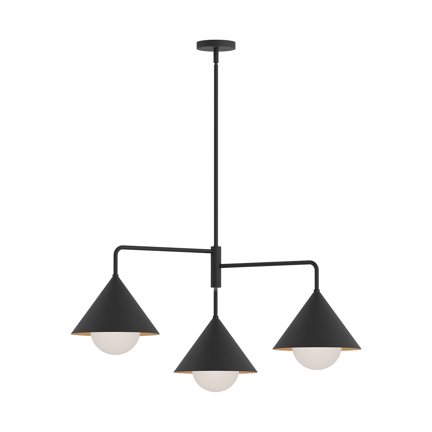 Alora Canada - Three Light Chandelier - Remy - Matte Black/Opal Glass- Union Lighting Luminaires Decor