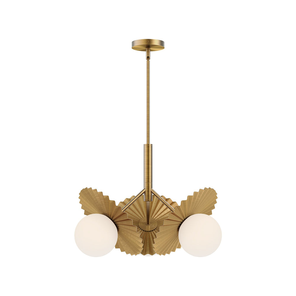 Alora Canada - Three Light Chandelier - Plume - Brushed Gold/Opal Glass- Union Lighting Luminaires Decor