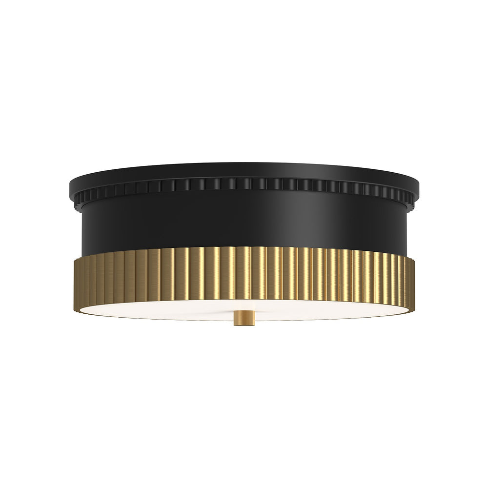 Alora Canada - Three Light Flush Mount - Rue - Matte Black/Brushed Gold- Union Lighting Luminaires Decor