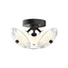 Alora Canada - LED Flush Mount - Hera - Matte Black/Clear Ribbed Glass- Union Lighting Luminaires Decor