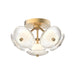 Alora Canada - LED Flush Mount - Hera - Brushed Gold/Clear Ribbed Glass- Union Lighting Luminaires Decor