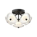 Alora Canada - LED Flush Mount - Hera - Matte Black/Clear Ribbed Glass- Union Lighting Luminaires Decor