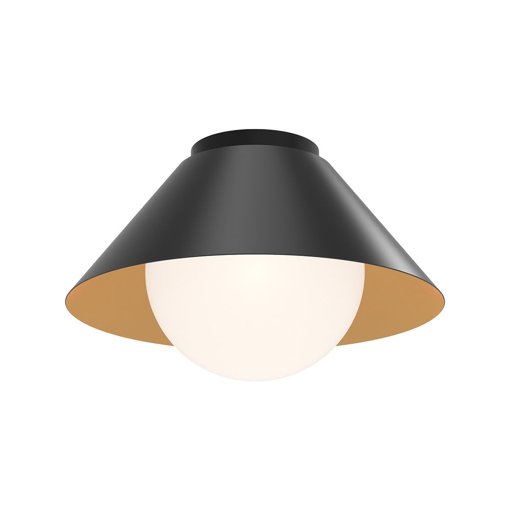 Alora Canada - One Light Flush Mount - Remy - Matte Black/Opal Glass- Union Lighting Luminaires Decor
