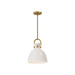 Alora Canada - One Light Pendant - Waldo - Aged Gold/Glossy Opal Glass- Union Lighting Luminaires Decor