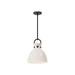 Alora Canada - One Light Pendant - Waldo - Matte Black/Glossy Opal Glass- Union Lighting Luminaires Decor