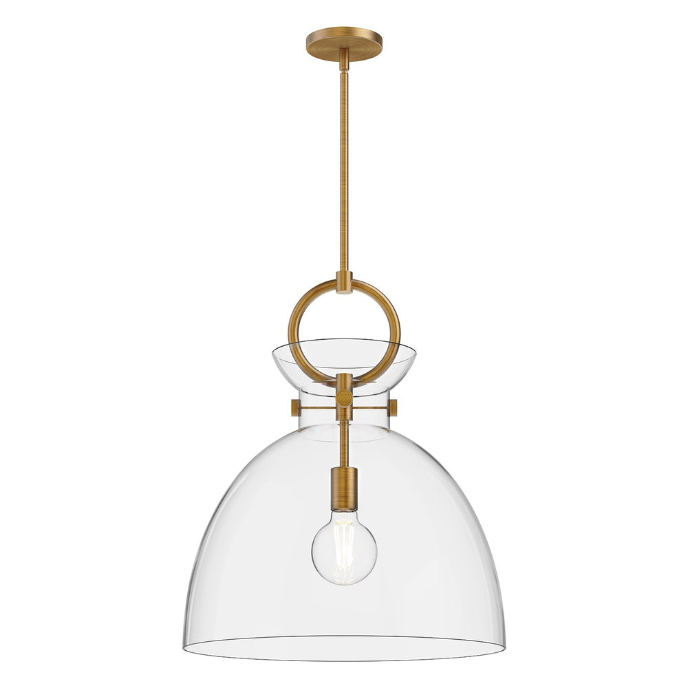 Alora Canada - One Light Pendant - Waldo - Aged Gold/Clear- Union Lighting Luminaires Decor