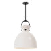 Alora Canada - One Light Pendant - Waldo - Matte Black/Glossy Opal Glass- Union Lighting Luminaires Decor
