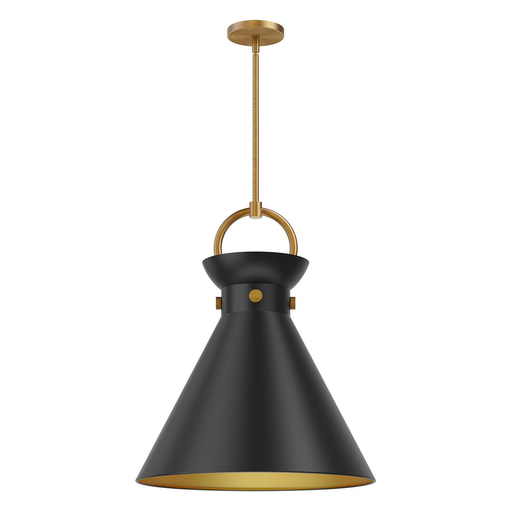 Alora Canada - One Light Pendant - Emerson - Aged Gold/Matte Black- Union Lighting Luminaires Decor