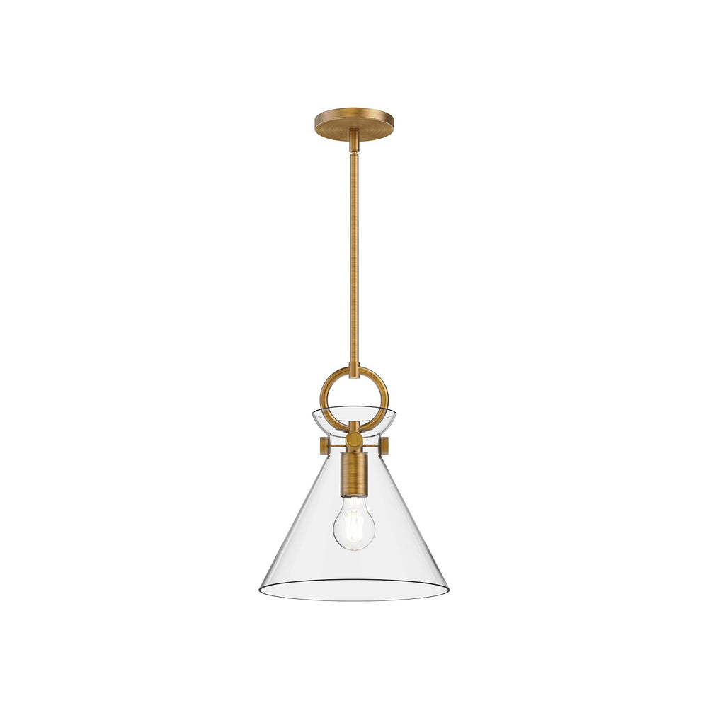 Alora Canada - One Light Pendant - Emerson - Aged Gold/Clear Glass- Union Lighting Luminaires Decor