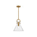 Alora Canada - One Light Pendant - Emerson - Aged Gold/Clear Glass- Union Lighting Luminaires Decor