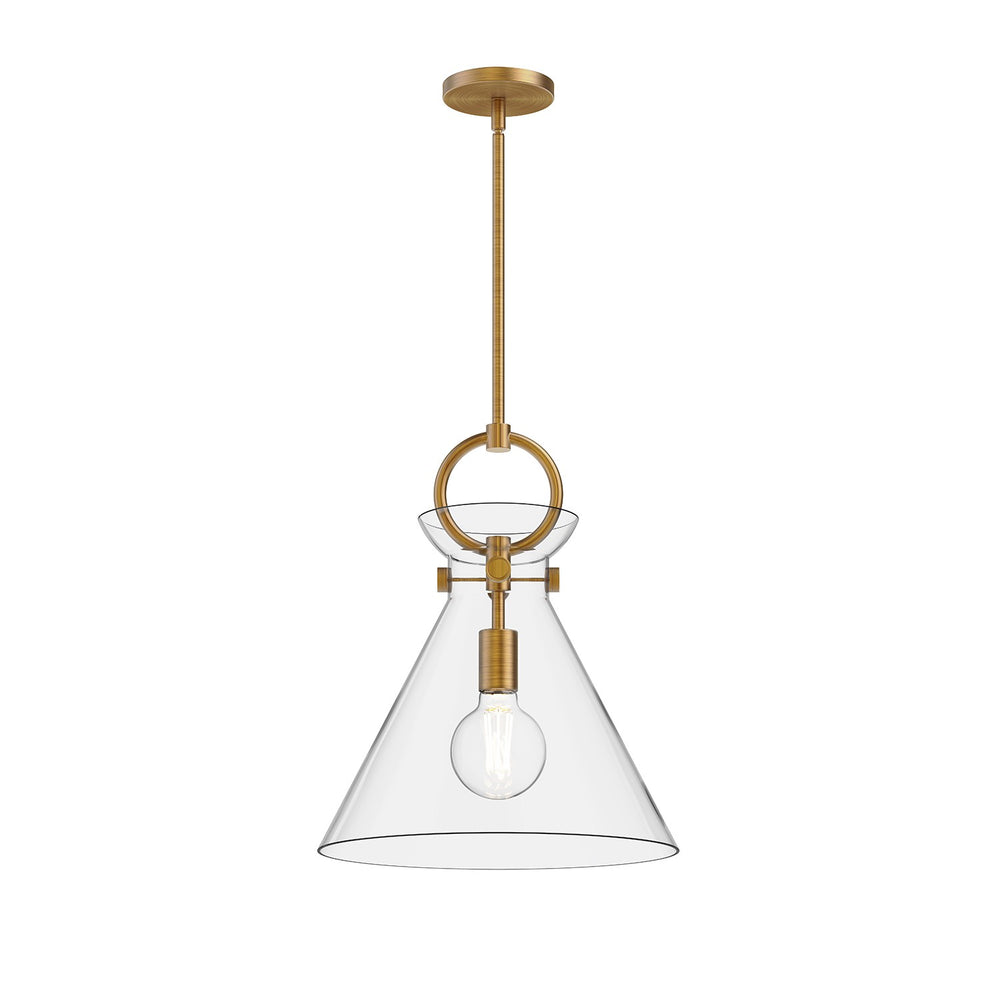 Alora Canada - One Light Pendant - Emerson - Aged Gold/Clear Glass- Union Lighting Luminaires Decor
