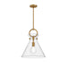 Alora Canada - One Light Pendant - Emerson - Aged Gold/Clear Glass- Union Lighting Luminaires Decor