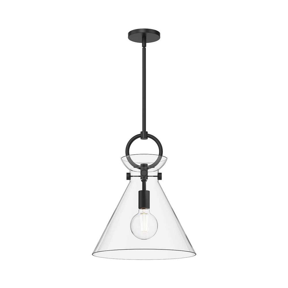 Alora Canada - One Light Pendant - Emerson - Matte Black/Clear Glass- Union Lighting Luminaires Decor
