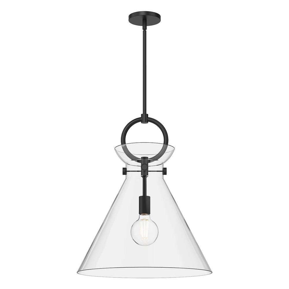 Alora Canada - One Light Pendant - Emerson - Matte Black/Clear Glass- Union Lighting Luminaires Decor