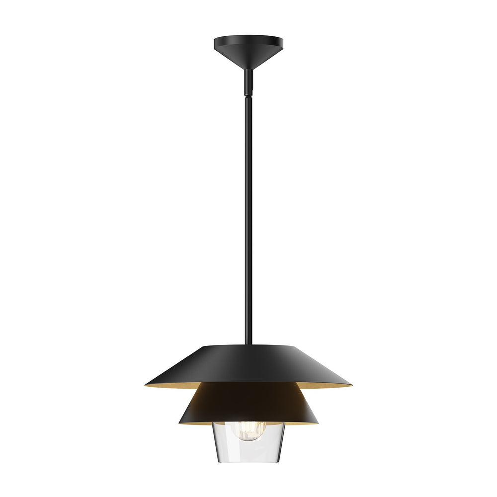 Alora Canada - One Light Pendant - Tetsu - Matte Black/Clear Glass- Union Lighting Luminaires Decor