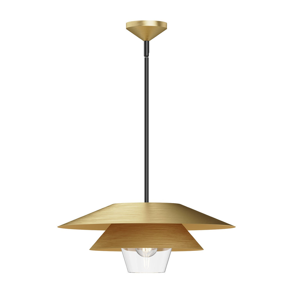 Alora Canada - One Light Pendant - Tetsu - Brushed Gold/Clear Glass- Union Lighting Luminaires Decor