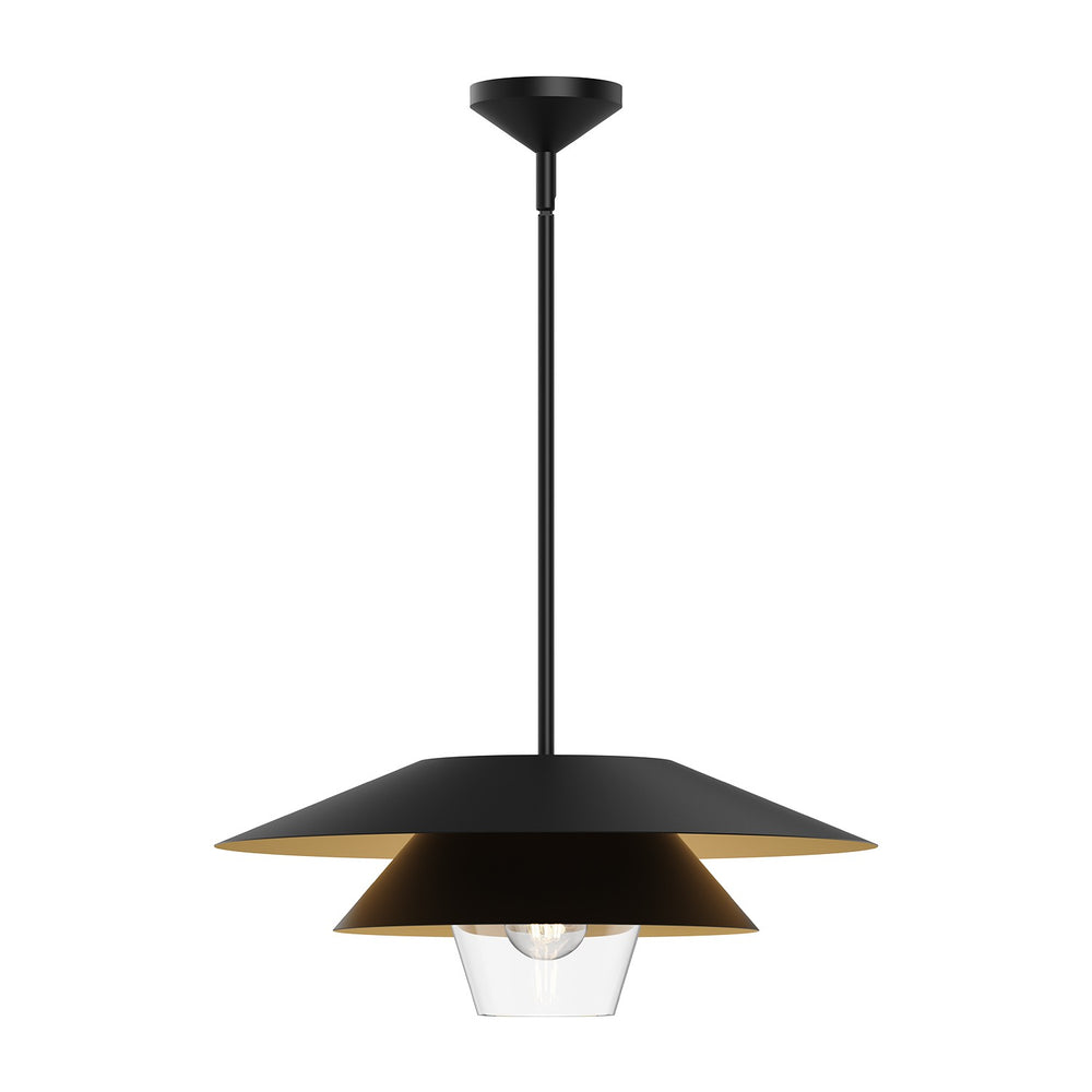 Alora Canada - One Light Pendant - Tetsu - Matte Black/Clear Glass- Union Lighting Luminaires Decor