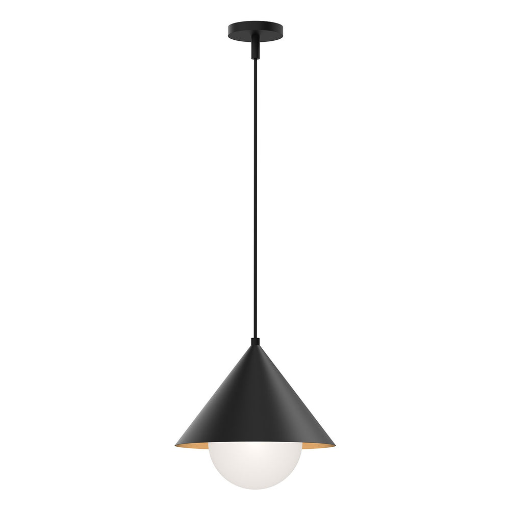 Alora Canada - One Light Pendant - Remy - Matte Black/Opal Glass- Union Lighting Luminaires Decor