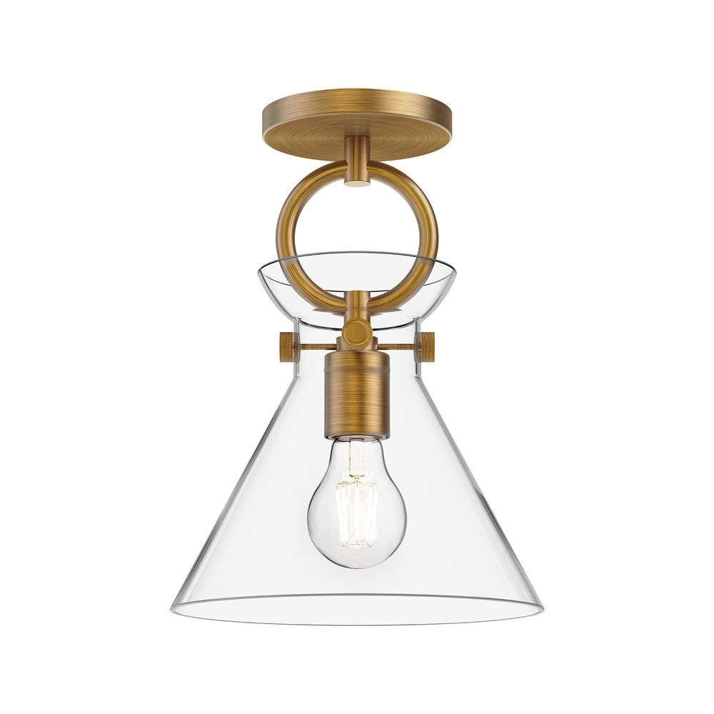 Alora Canada - One Light Semi-Flush Mount - Emerson - Aged Gold/Clear- Union Lighting Luminaires Decor