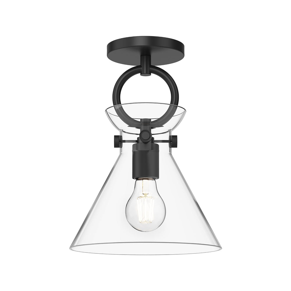 Alora Canada - One Light Semi-Flush Mount - Emerson - Matte Black/Clear Glass- Union Lighting Luminaires Decor