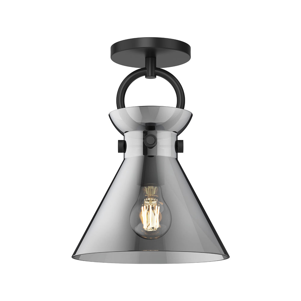 Alora Canada - One Light Semi-Flush Mount - Emerson - Matte Black/Smoked- Union Lighting Luminaires Decor