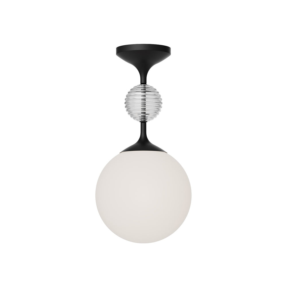 Alora Canada - One Light Semi-Flush Mount - Celia - Matte Black/Opal Glass- Union Lighting Luminaires Decor