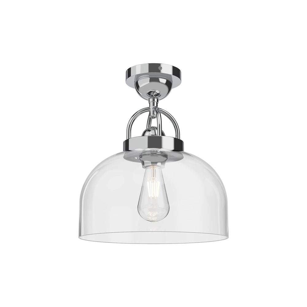 Alora Canada - One Light Semi-Flush Mount - Lancaster - Chrome- Union Lighting Luminaires Decor