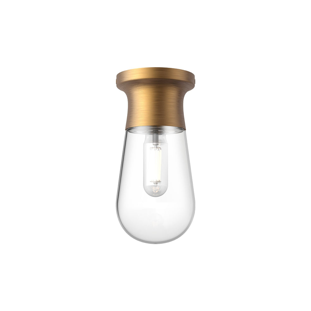 Alora Canada - One Light Semi-Flush Mount - Marcel - Aged Gold- Union Lighting Luminaires Decor