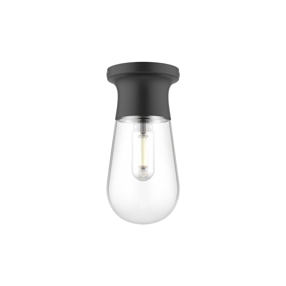 Alora Canada - One Light Semi-Flush Mount - Marcel - Matte Black- Union Lighting Luminaires Decor