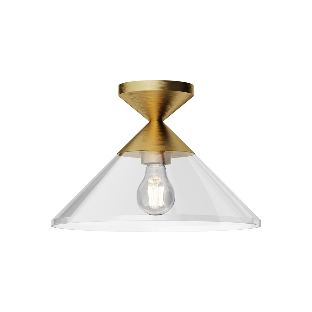 Alora Canada - One Light Semi-Flush Mount - Mauer - Brushed Gold/Clear Glass- Union Lighting Luminaires Decor
