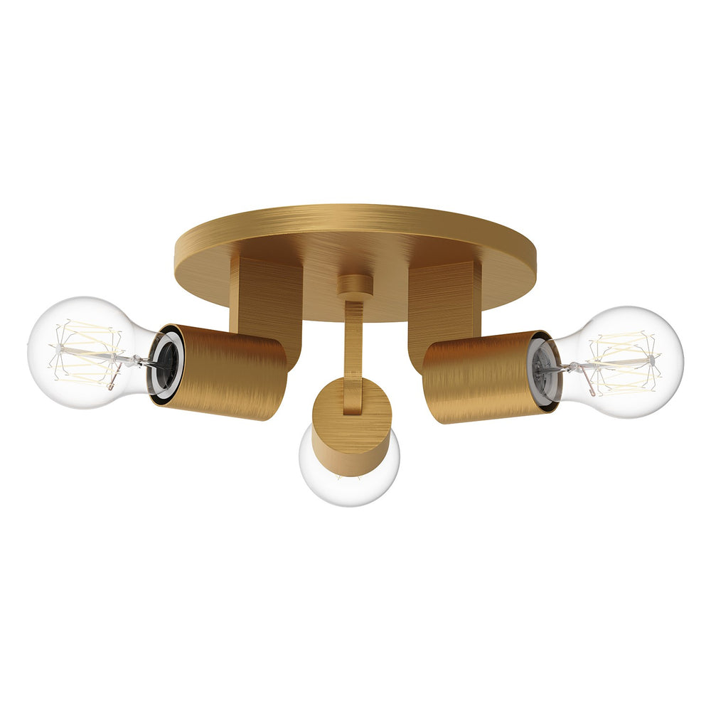 Alora Canada - Three Light Semi-Flush Mount - Claire - Aged Gold- Union Lighting Luminaires Decor
