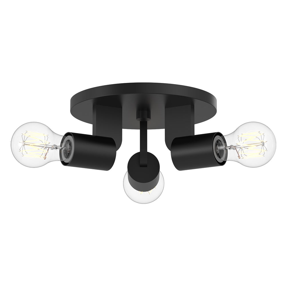 Alora Canada - Three Light Semi-Flush Mount - Claire - Matte Black- Union Lighting Luminaires Decor
