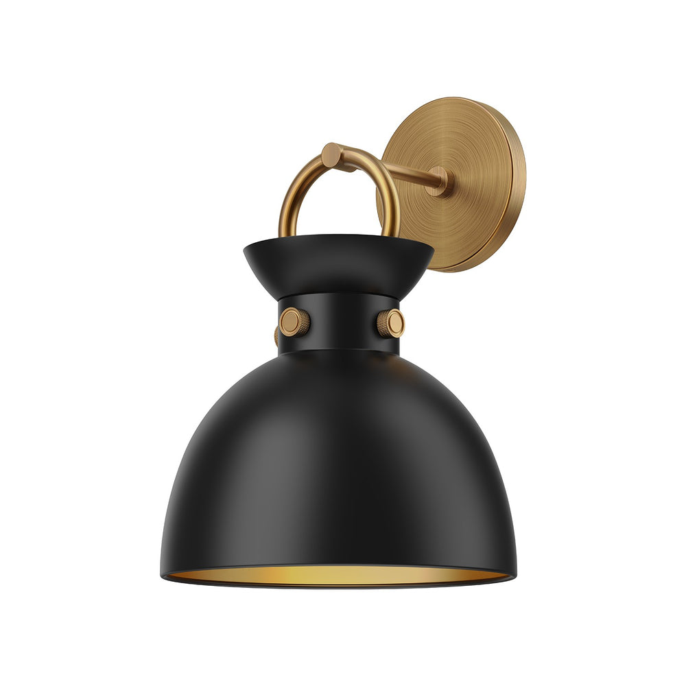 Alora Canada - One Light Wall Sconce - Waldo - Aged Gold/Matte Black- Union Lighting Luminaires Decor