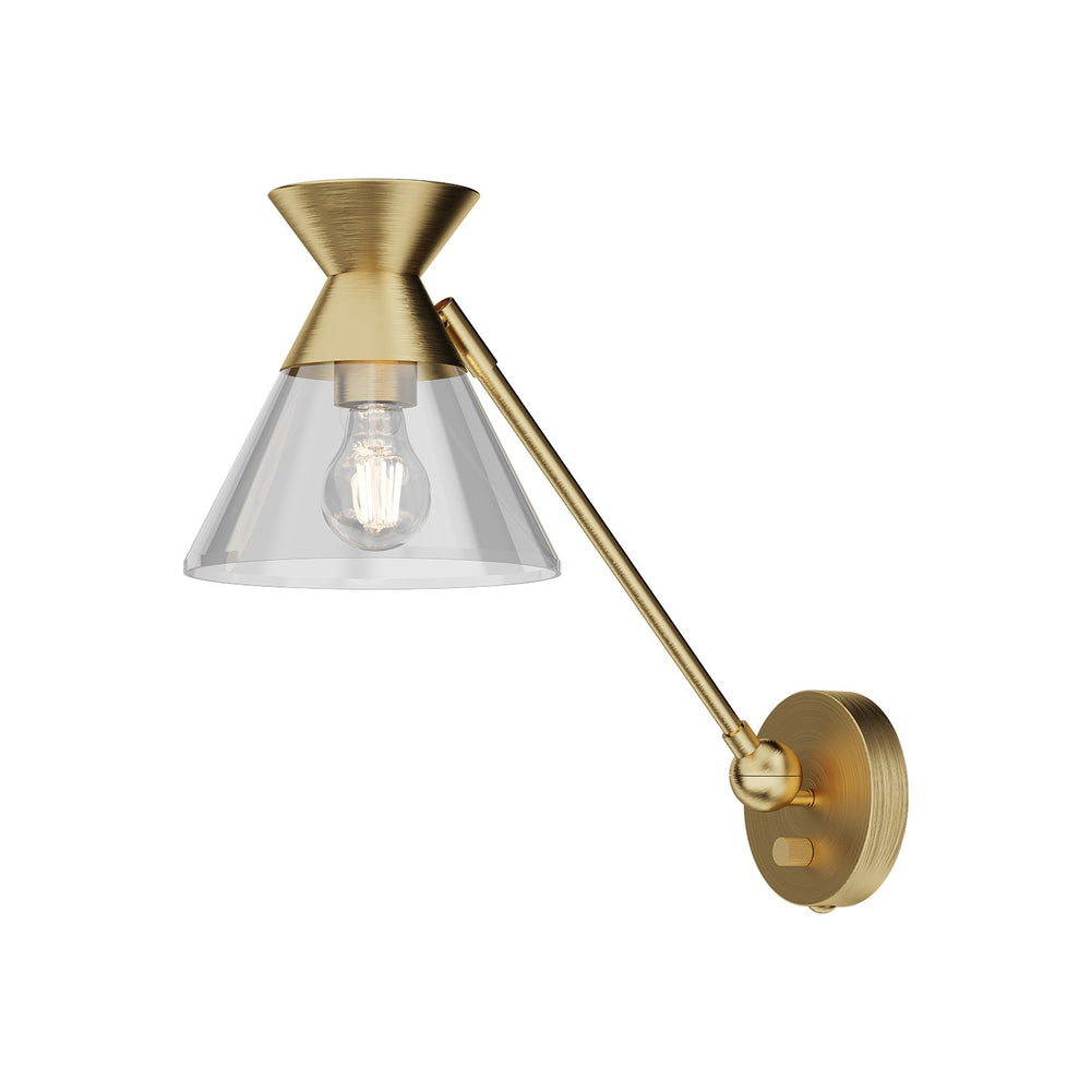 Alora Canada - One Light Wall Sconce - Mauer - Brushed Gold/Clear Glass- Union Lighting Luminaires Decor