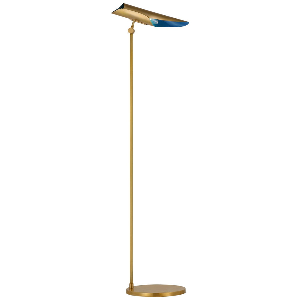 Visual Comfort Signature Canada - LED Floor Lamp - Flore - Soft Brass and Riviera Blue- Union Lighting Luminaires Decor
