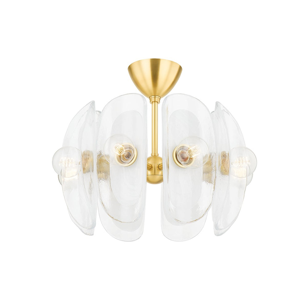 Hudson Valley Canada - Eight Light Semi Flush Mount - Hilo - Aged Brass- Union Lighting Luminaires Decor