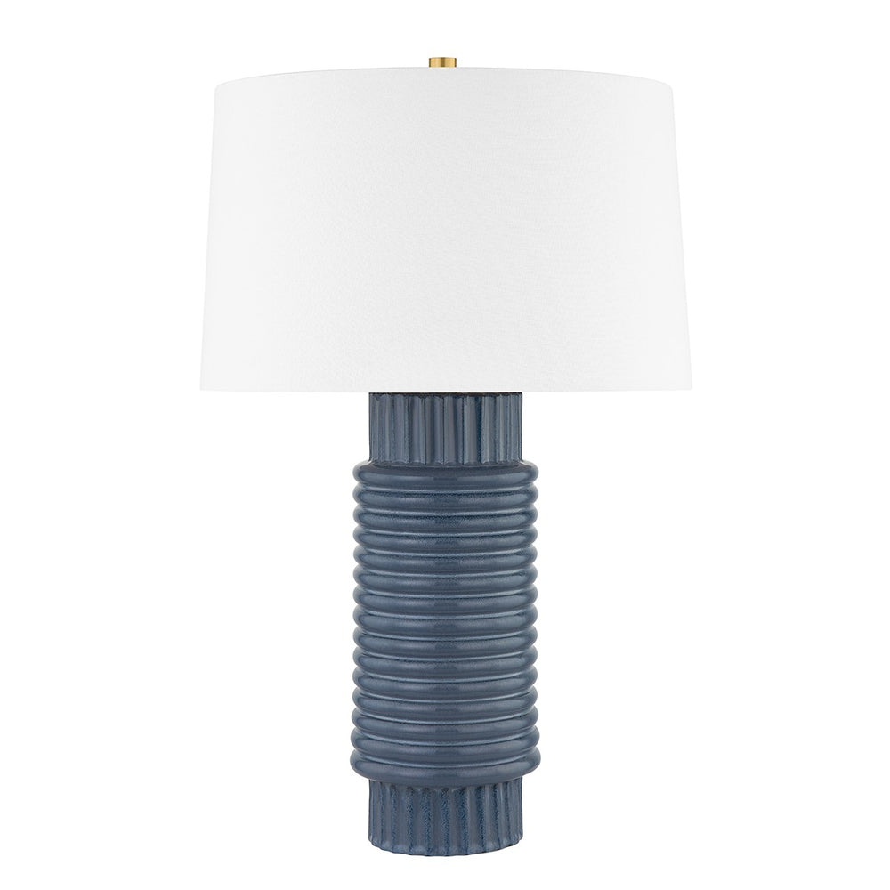 Hudson Valley Canada - One Light Table Lamp - Broderick - Aged Brass/Grey Blue Reactive Ceramic- Union Lighting Luminaires Decor