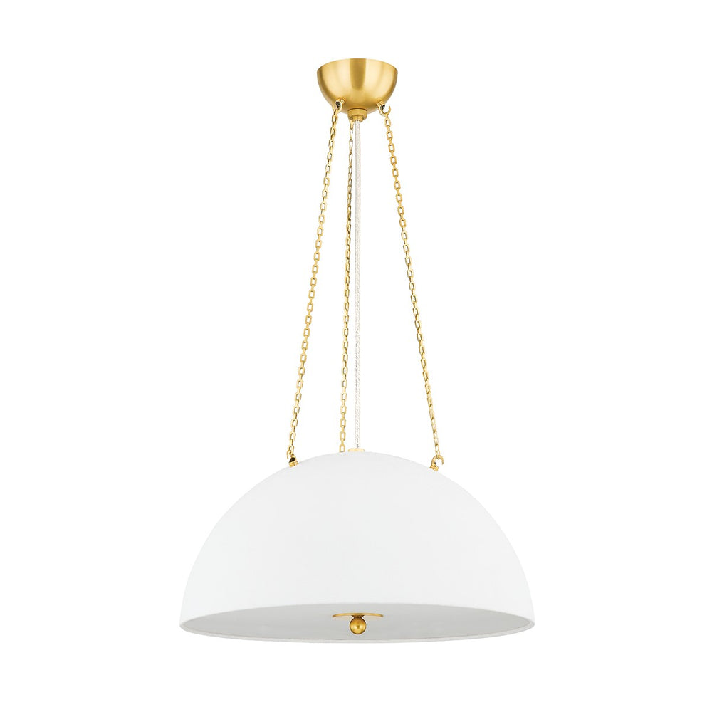 Hudson Valley Canada - Three Light Pendant - Chiswick - Aged Brass/White Plaster- Union Lighting Luminaires Decor