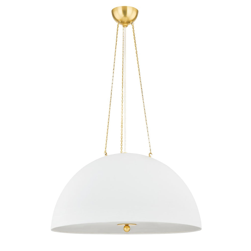 Hudson Valley Canada - Four Light Pendant - Chiswick - Aged Brass/White Plaster- Union Lighting Luminaires Decor