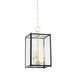 Hudson Valley Canada - Three Light Lantern - Chaselton - Aged Brass/Darkest Blue- Union Lighting Luminaires Decor