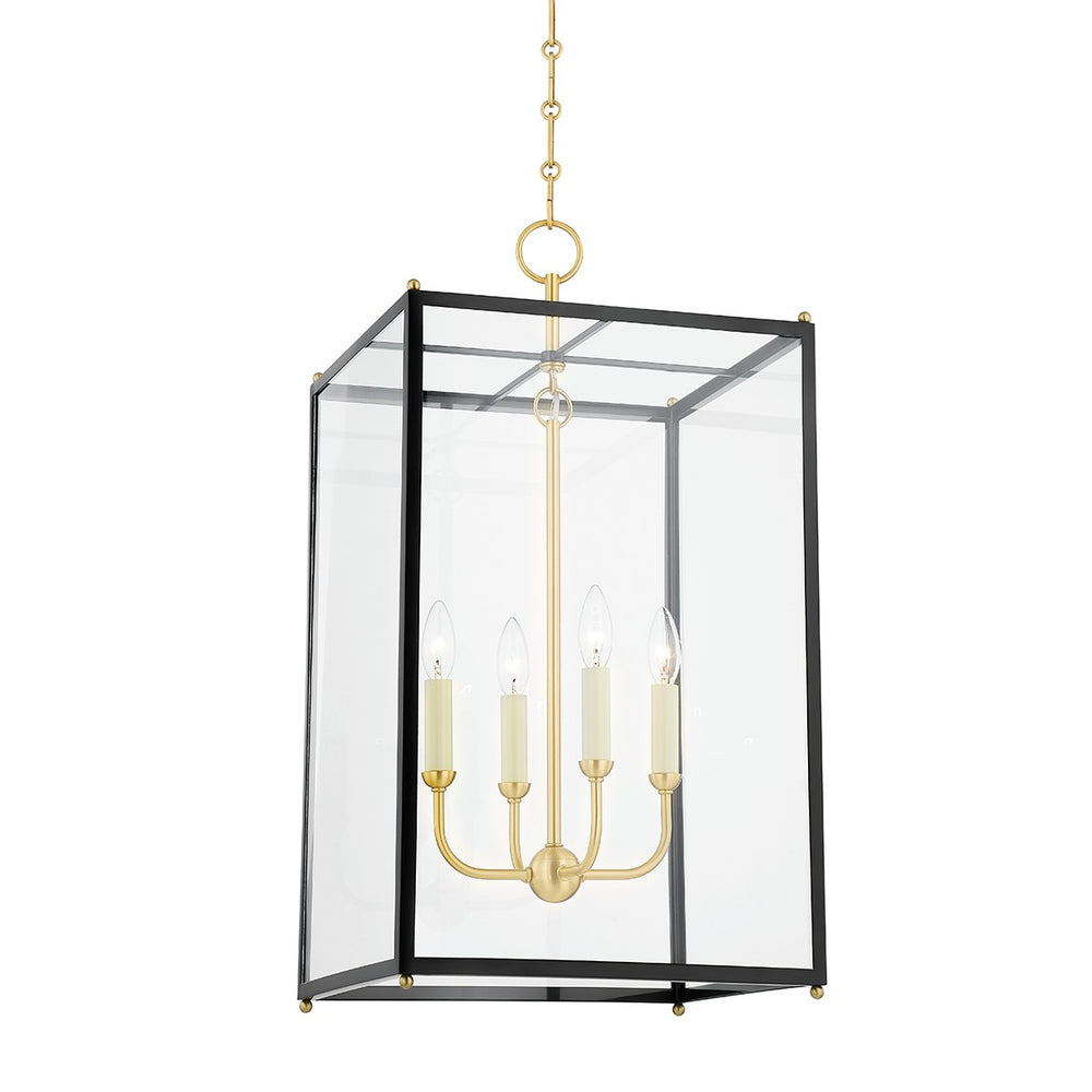 Hudson Valley Canada - Four Light Lantern - Chaselton - Aged Brass/Darkest Blue- Union Lighting Luminaires Decor