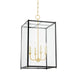 Hudson Valley Canada - Four Light Lantern - Chaselton - Aged Brass/Darkest Blue- Union Lighting Luminaires Decor