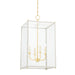 Hudson Valley Canada - Four Light Lantern - Chaselton - Aged Brass/Off White- Union Lighting Luminaires Decor