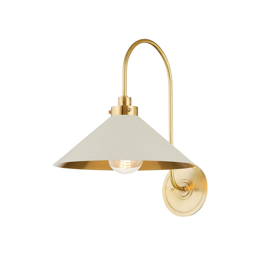 Hudson Valley Canada - One Light Wall Sconce - Clivedon - Aged Brass/Off White- Union Lighting Luminaires Decor