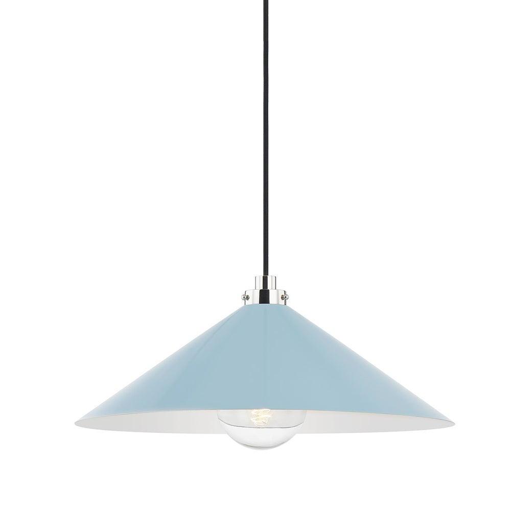 Hudson Valley Canada - One Light Pendant - Clivedon - Polished Nickel/Blue Bird- Union Lighting Luminaires Decor
