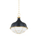 Hudson Valley Canada - One Light Pendant - Holkham - Aged Brass/Darkest Blue- Union Lighting Luminaires Decor