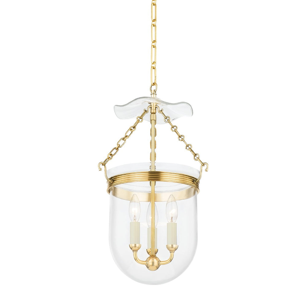 Hudson Valley Canada - Three Light Lantern - Rousham - Aged Brass- Union Lighting Luminaires Decor